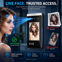 Machine de contrôle d'accès par reconnaissance faciale 4G avec carte SIM, SDK gratuit, reconnaissance biométrique cloud et algorithme IA dynamique