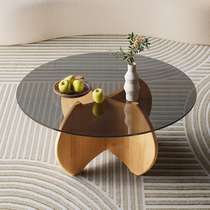 Einfaches Massivholz-Couchtisch-Set Moderne Wohnzimmermöbel für Kleine Wohnungen Freistehender Beistelltisch Balkon-Teetisch - Product Image 4