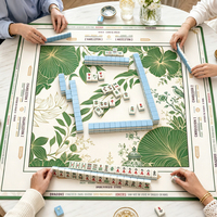 Tapis de Mahjong de luxe rose et vert, table de poker, résistant à l'eau, antidérapant, silencieux, en caoutchouc, adapté aux joueurs américains