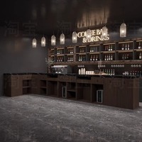Comptoir de Réception Vintage Personnalisé pour Bar, Pub, Café, Hôtel, Restaurant (Hot Pot), Caisse Enregistreuse, Bureau d'Accueil d'Angle avec Vitrine