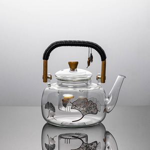 Service à thé et à café <span class=keywords><strong>en</strong></span> verre de qualité alimentaire, durable et écologique, avec séparation de l'eau, bouilloire, théière, pour la maison - Product Image 5