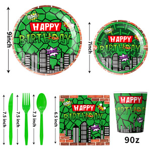 Articles de fête Teenage Mutant Ninja Turtles, décorations d'anniversaire, assiettes en papier, gobelets, nappe, ensemble de 60 à 80 pièces - Product Image 2