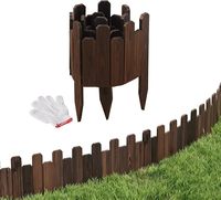 Borde de Madera para Jardín de 4 Pies, Valla Decorativa de Madera para Jardín, Borde de Paisajismo, Valla de Madera para Exteriores