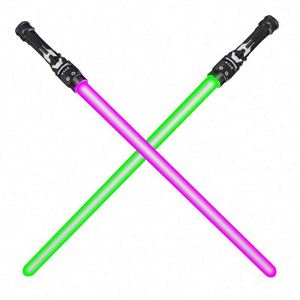 Lot de 2 sabres laser LED pour enfants, écologiques, en plastique de haute qualité, avec lumières clignotantes et phosphorescentes dans le noir - Product Image 6