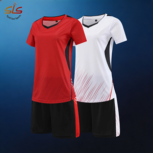 قمصان وشورتات كرة الطائرة الجديدة سريعة الجفاف وقابلة للتنفس 100% بوليستر للرجال والنساء، ملابس رياضية بأكمام قصيرة، بدلة منافسة خفيفة - Product Image 2