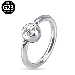 Venta caliente ASTM F136 Conjunto de bisel de titanio CZ Piedra Anillos de cuentas cautivas Piercing para el cuerpo Joyería Mujeres - Product Image 5