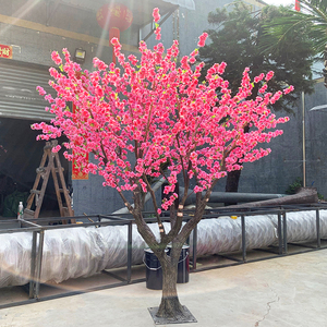 Décoration intérieure extérieure personnalisée Petit arbre de table Sakura Grand arbre à fleurs de cerisier ou de pêcher en plastique artificiel blanc rose - Product Image 5