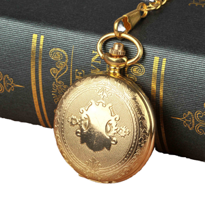 Toptan Vintage büyük altın cep saati ile paslanmaz çelik kasa kuvars hareketi antika üretilen altın kalkan marka Dial - Product Image 2