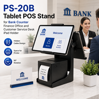 PS-20B Metal Tablet POS Yazıcı Standı, Banka Kontuarı, Finans Ofisi, Müşteri Hizmetleri Masası, iPad Tutucu
