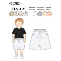 Pantalon de sport pour enfants, coupe droite, mi-mollet, taille élastique, en polyester/coton respirant, léger et doublé, idéal pour l'été et le quotidien.