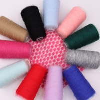 Fil à Tricoter Anti-boulochage 600m Doux Peigné 1/13Nm 55% Mohair de Chevreau Ignifuge pour Couture Châle Chapeau Crochet et Artisanat