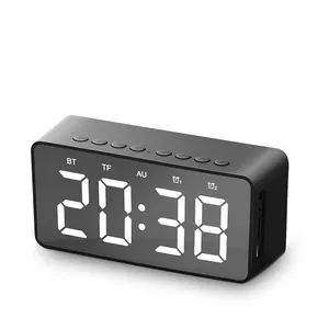 2024 nuevo reloj despertador Mini Altavoz Bluetooth Altavoz portátil con luz LED pequeño altavoz portátil con micrófono