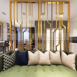 EX364 Modern Nordic Luxury Hotel <b>Room</b> <b>Divider</b> Custom Stainless Steel Privacy Metal Screen Gold School Hall Living <b>Room</b> - Product Image 1