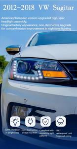 Conjunto de Faros Delanteros Modificados con <span class=keywords><strong>LED</strong></span>, DRL con Efecto de Escaneo y Señal de Giro Dinámica, Repuesto para Volkswagen Sagitar 2012-18 - Product Image 5