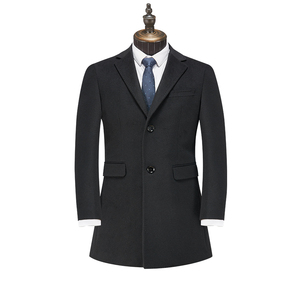 Abrigo de lana para hombre, estilo británico, ajustado, de manga larga, con cuello vuelto, transpirable, para otoño e invierno. - Product Image 1