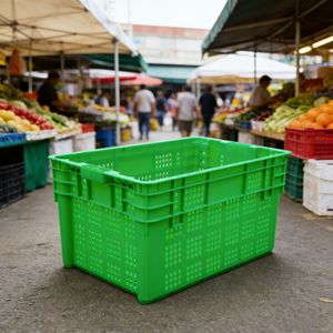 Fruit And Vegetable <b>Basket</b> 600x400x315mm <b>Stackable</b> Plastic Crate For Market Storage - Product Image 1