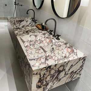 Newstar tùy chỉnh freestanding hình chữ nhật rửa lưu vực calacatta Viola đá cẩm thạch bồn rửa arabescato đá cẩm thạch đôi đá cẩm thạch phòng tắm bồn rửa - Product Image 4