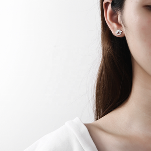 Argent sterling 925 bijoux goujon chat chien patte impression boucles d'oreilles mignon chat ours patte motif femme boucles d'oreilles - Product Image 5