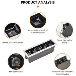 Hiện đại 30 Wát trong nhà LED <span class=keywords><strong>Downlight</strong></span> tại chỗ ánh sáng tuyến tính nhôm 2700K 3000K 5000K CCT vuông nhúng lõm cho khách sạn - Product Image 4