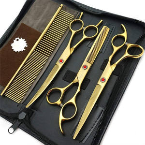 Juego de Tijeras de Aseo para Mascotas Coloridas, 7 Piezas, Acero Inoxidable, Herramientas para Cortar el Pelo de Perros, Kit de Aseo Profesional - Product Image 2