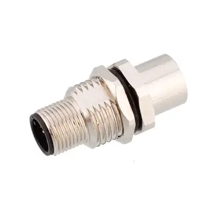 Wall feed-through M12 5 Pin Plug Straight Spring Panel Rear Mounting A B D Code Male to Female M12 Connectors 4 Pin