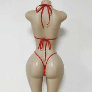 Áo tắm bikini dây xích bạc nylon tùy chỉnh, trang phục khiêu vũ gợi cảm, đồ diễn thoát y, quần lót dây đính đá cho phụ nữ quyến rũ, khiêu vũ ballroom - Product Image 4