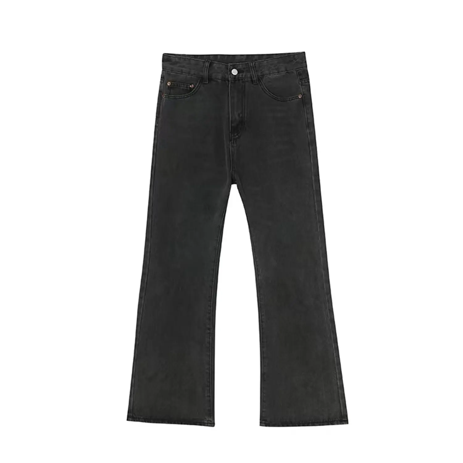 Men High Street Hip Hop Casual Small Flare Jeans Pant Male Japan Korea Style Vintage Denim Trousers Pant Jeans