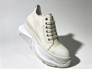 Zapatillas Deportivas de Plataforma con Forma de Pan, de Cuero Blanco y Negro, Punta Redonda, con Cordones Gruesos, para Uso Diario, Casual, Caminar y Deporte - Product Image 3