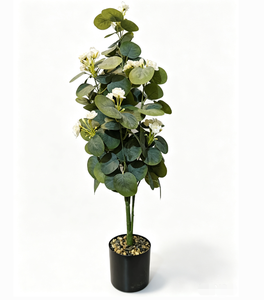 Árbol <span class=keywords><strong>de</strong></span> Flores <span class=keywords><strong>de</strong></span> Lila Blanco Artificial Alto, <span class=keywords><strong>Planta</strong></span> Floral Artificial Realista con <span class=keywords><strong>Hojas</strong></span> Verdes Exuberantes en Maceta <span class=keywords><strong>de</strong></span> Plástico Negra - Product Image 3