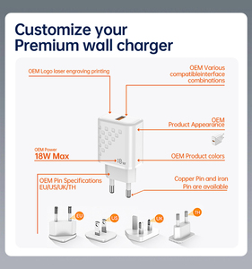 <span class=keywords><strong>Chargeur</strong></span> mural USB-C <span class=keywords><strong>18W</strong></span> PD QC3.0 avec câble long et durable de 1m, en ABS écologique, universel pour téléphones portables et ordinateurs portables - Product Image 4