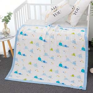 Custom Printed Design Baby Bath Towel 100% Cotton Organic <b>Muslin</b> Baby Newborn 6 Layers <b>Swaddle</b> Blanket Wraps - Product Image 4