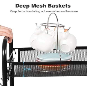 Carrito de Almacenamiento Rodante de 5 Niveles con Ruedas, Carrito Multiusos con Estantes Organizadores para Cocina, Baño y Oficina - Product Image 5