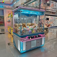 Machine à griffes pour poupées pour enfants avec 6 griffes, 6 poupées en une seule ronde, sons/lumières réglables, grande machine à griffes, jeu de cadeaux