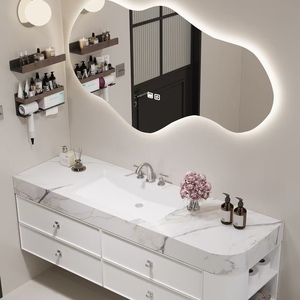 BALOM Advanced Bathroom Cabinet Wood MDF Plywood Large Capacity Modular Vanity <b>Smart</b> <b>Mirror</b> Custom Size OEM Direct Copper Home - Product Image 4