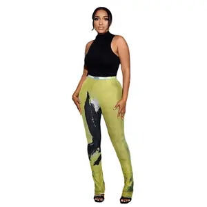 2023 moda Casual donna nuovo Design maglia taglio stivali donna vita alta pantaloni traspiranti