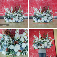 Hochwertiges Weiß-Blaues-Braunes Gemischtes Rosen-Seidenblumen-Arrangement Künstliche Gangblumen für Hochzeiten, Events und Bankette Bodendekoration