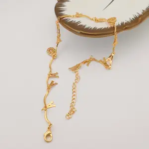 Tornozeleira de pingente ouro 18k, novidade, produto de designer, letra, tornozeleira banhada a ouro, para mulheres, venda imperdível