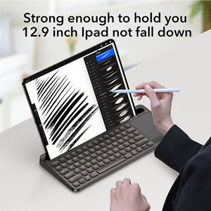 Custom Multi-devices ABS Rechargeable Wireless <b>Bluetooth</b> <b>Keyboard</b> with Cradle for Tablet Phone - Product Image 6