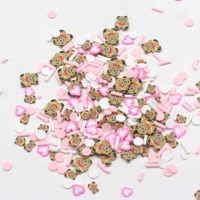 1 KG/sac 1cm Adorable Ours et Coeurs Tranches d'argile et bonbons Sprinkles pour bricolage Gobelet Remplissage Figurines non toxiques