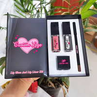 Kit de Rouge à Lèvres Liquide Mat Haute Pigmentation, Crayon Contour des Lèvres Crémeux, Gloss à Lèvres Scintillant et Waterproof