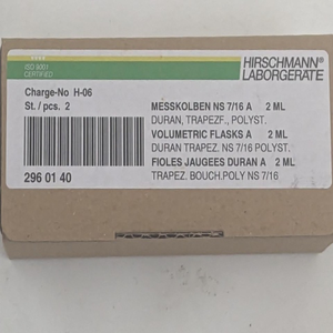 Frasco Volumétrico de Vidrio para Laboratorio, 2 ml, Clase A, <span class=keywords><strong>Duran</strong></span> 2960140 X 2, Nuevo, Original, Spot Plc - Product Image 1