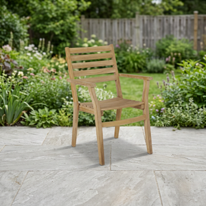 Modern Solid Teak <b>Stackable</b> Durable Waterproof Outdoor <b>Dining</b> <b>Chair</b> for Parks & Hotels - Product Image 3