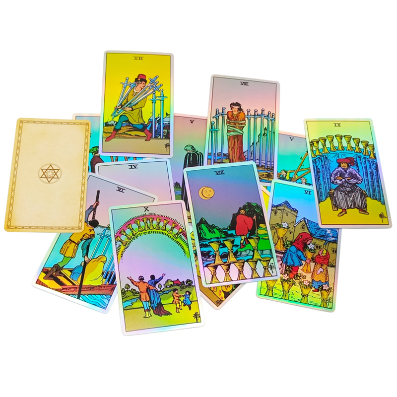 Manufacturer Wholesale custom printing playing game card 46/78/80 Cards Gold Gilt Silver Edges Tarot Oracle Cards