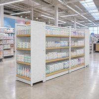 Étagères de gondole de vente au détail avec présentoirs d'extrémité pour les catégories Alimentation, Hygiène et Soins des nourrissons