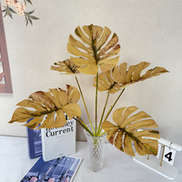 Feuilles de Monstera artificielles en soie, verdure artificielle pour la décoration de la maison, salon, arrangements floraux