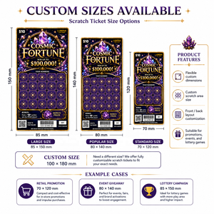 Custom CMYK Digital Printing Offset <b>Paper</b> Game Security Design <b>Patterns</b> Scratch Win Lottery Real Lottery Scratch Ticket - Product Image 5