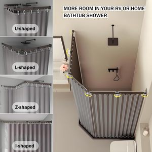 <span class=keywords><strong>Tringle</strong></span> à <span class=keywords><strong>rideau</strong></span> de douche pliable et réglable sans perçage, porte-vêtements mural, gain de place, salle de bain, balcon, vente flash CF - Product Image 2