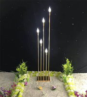 Lustre LED en métal plaqué or à 10 bras, alimenté par courant alternatif, pour décoration de scène et toile de fond de mariage