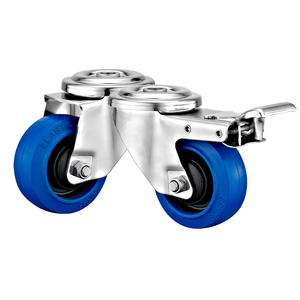 80mm1125mm मध्यम शुल्क यूरो प्रकार सु304 स्टेनलेस स्टील कैस्टर व्हील एंटी-रूस्टेड इलास्टिक रबर व्हील - Product Image 4