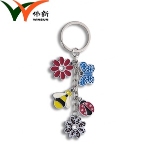 Promotional Gift Creative Flower Fashion <b>Keyring</b> Metal Enamel Custom Design Metal Keychain - Product Image 2